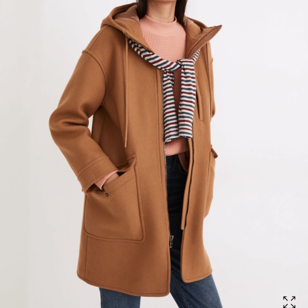 NWT Madewell Lynnford Coat in Insuluxe Fabric / XX-SMALL / CLASSIC CAMEL